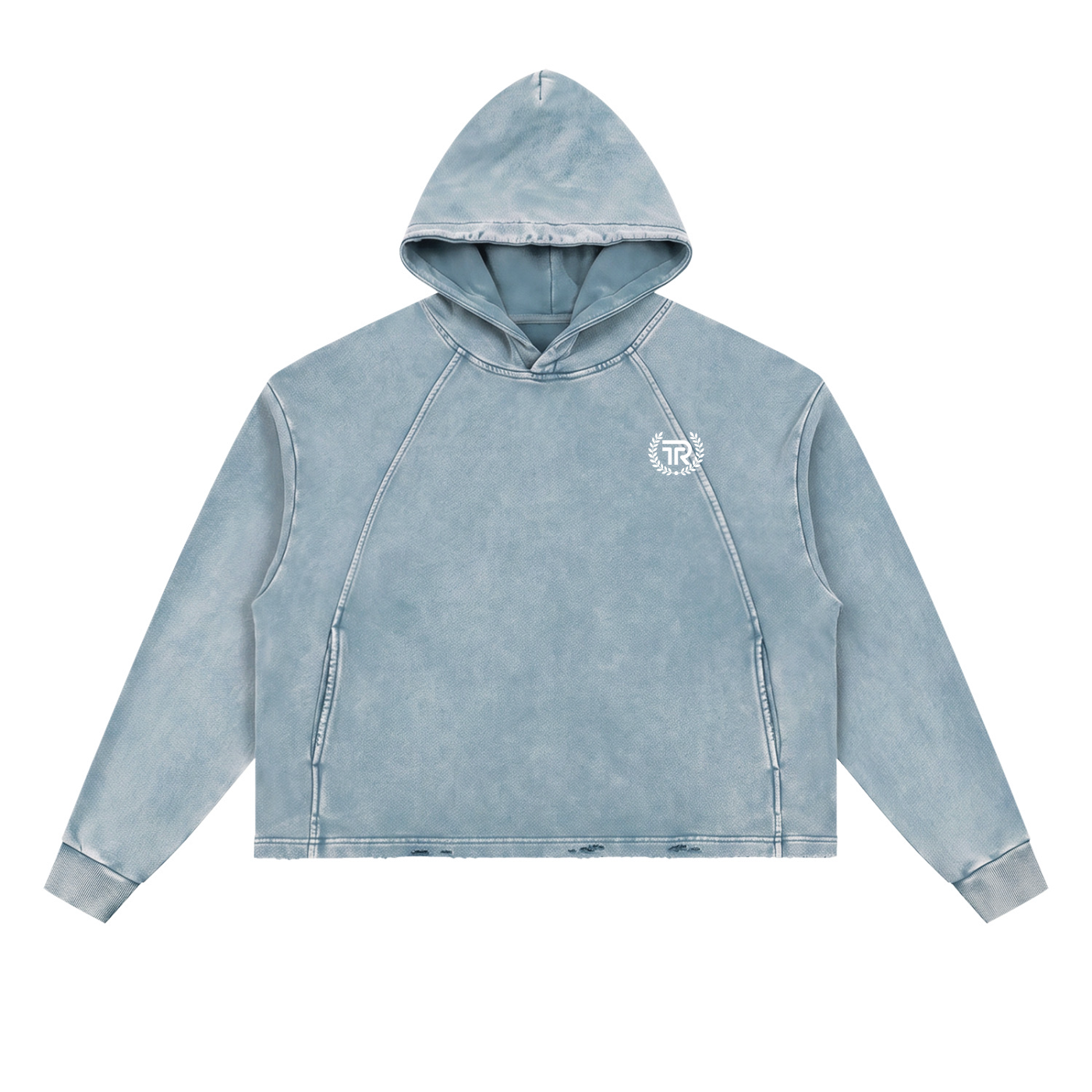 Vintage Washed Frayed-Hem Hoodie