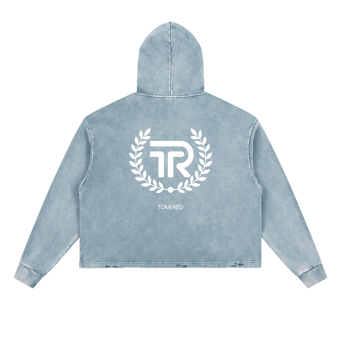 Vintage Washed Frayed-Hem Hoodie