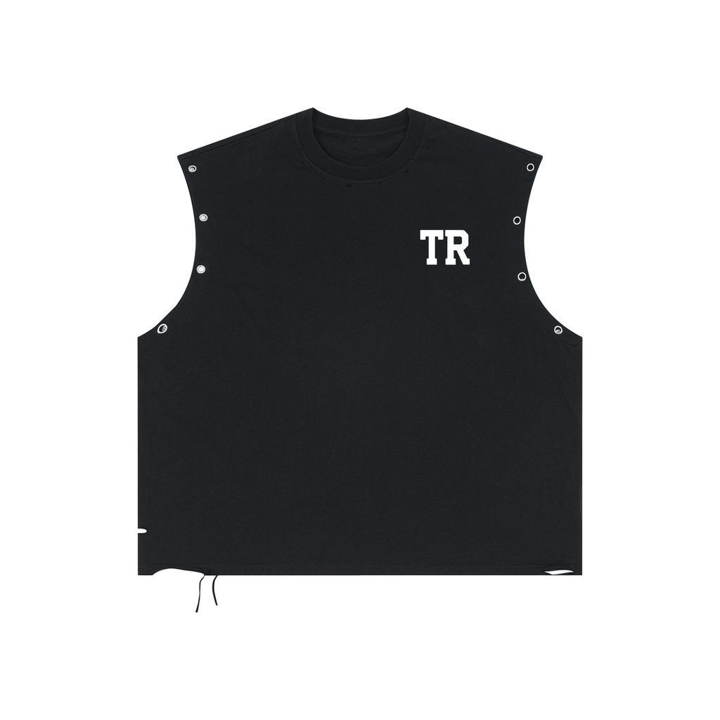 Distressed Grommet Eyelet Tank Top