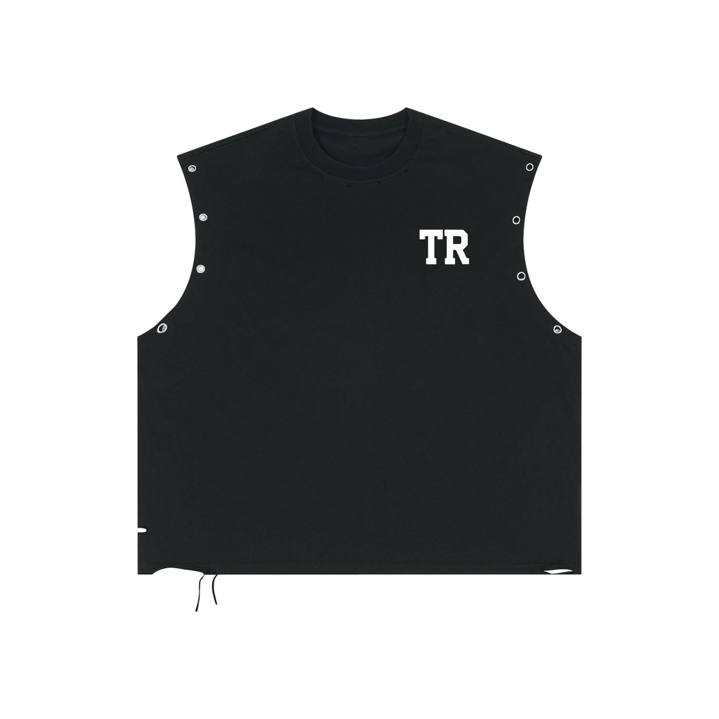 Distressed Grommet Eyelet Tank Top
